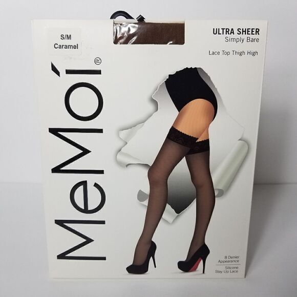 MeMoi Lace Top Thigh High Caramel.  S/M - Picture 1 of 4